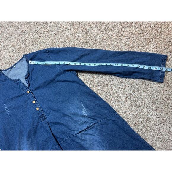 VINTAGE MORDENMISS Blue Denim/Jean Dress, size women's XL, Flowy, wide fitting - Picture 4 of 13